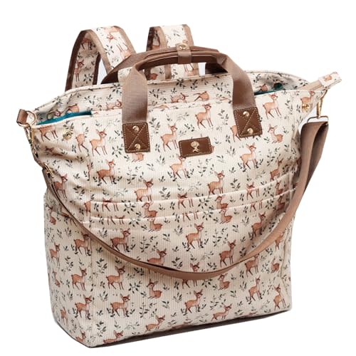 ESVAN Diaper Tote Bag Totepack Backpack Crossbody Bag 3 in 1 for Women Laptop Backpack Multifunctional with Insulated Pockets