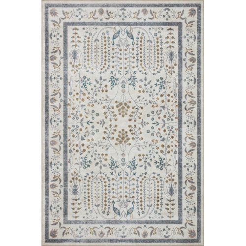 Rifle Paper Co. x Loloi Maison Wisteria Cream Rug & Reviews | Wayfair