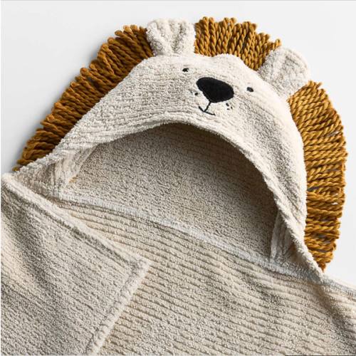 Lion 100% Organic Cotton Hooded Baby Towel