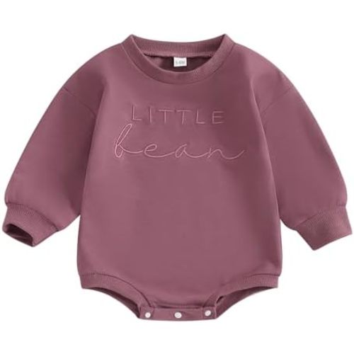 Sasaerucure Infant Baby Girl Boy Little Bean Bubble Romper Newborn Baby Long Sleeve Onesie Winter Clothes