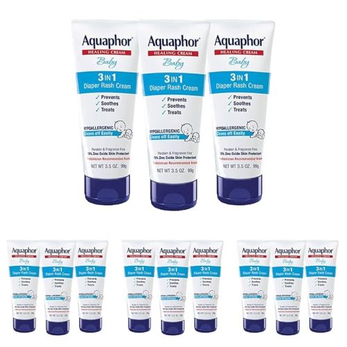 Aquaphor Baby Diaper Rash Cream with Zinc Oxide, Multipack, 3 x 3.5 OZ