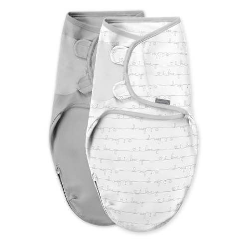 SwaddleMe by Ingenuity Easy Change Swaddle, Size Small/Medium, 0-3 Months, 2-Pack - I Love You