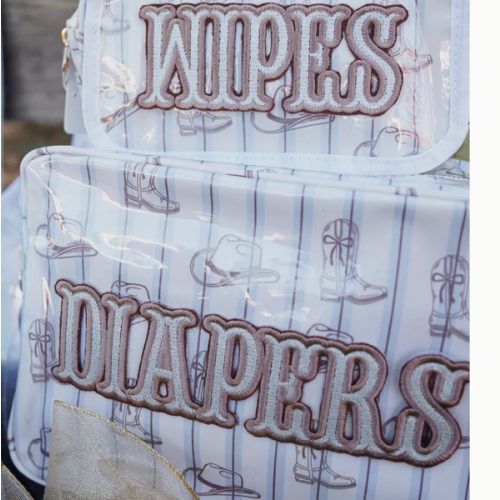 Diapers + Wipes Western Blues Clear Coat - Bundle