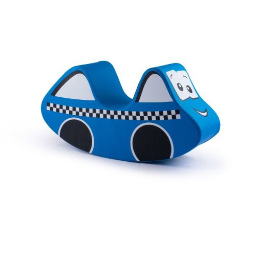 Bintiva Soft Play Rocker – Vegan Leather Police Car Design for Balance and Emotional Regulation - Blue