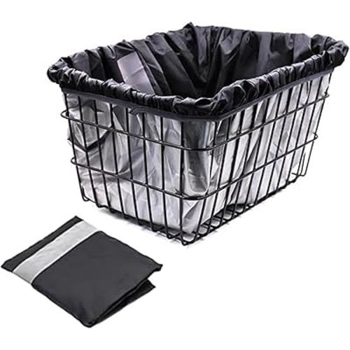 1 Pc Most Bicycle Baskets Cover- Waterproof Bicycle Rain Cover Liner, Cycling Basket Insert | Bike Storage Liner, Bike Basket Liner, Bike Bag Gym Beach Bag for Bicycle Baskets, 42x33x25cm (Black)
