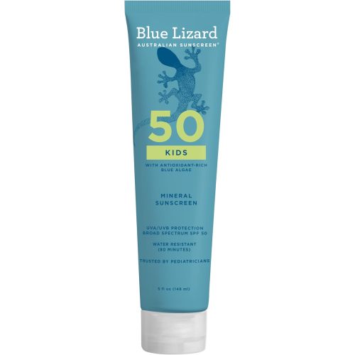 Blue Lizard Kids Mineral SPF 50 Sunscreen Lotion, 100% Mineral, Children’s Sunscreen, Water-Resistant Formula, Paraben-Free, Fragrance-Free, 5 fl oz