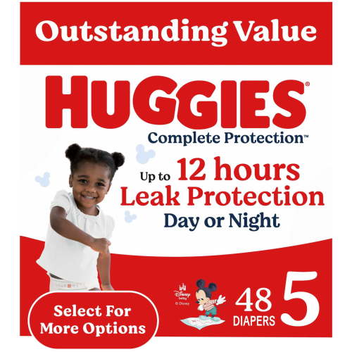 Huggies Complete Protection Baby Diapers, Size 5, 24 Ct