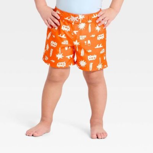 Baby Boys' Surf Swim Trunks - Cat & Jack™ Orange 12M
