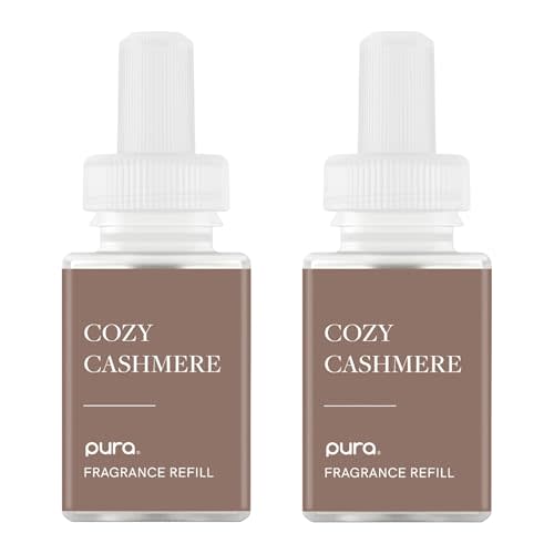 Pura Home Diffuser Refill, 2 Pack, Cozy Cashmere | Scent Refill for Pura Home Smart Plug-In Wall Diffusers, Clean and Safe, Long-Lasting Fragrance for Home and Office