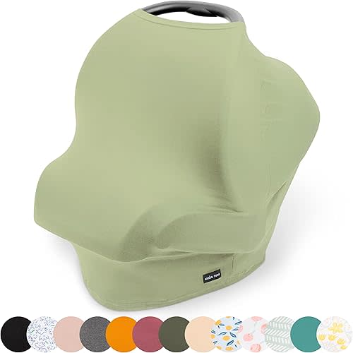 Simka Rose Car Seat Cover for Babies – Multipurpose, Breathable Nursing Cover and Baby Car Seat Canopy - 360 Coverage - Breastfeeding Privacy, Shopping Cart and High Chair Cover - Newborn Essential
