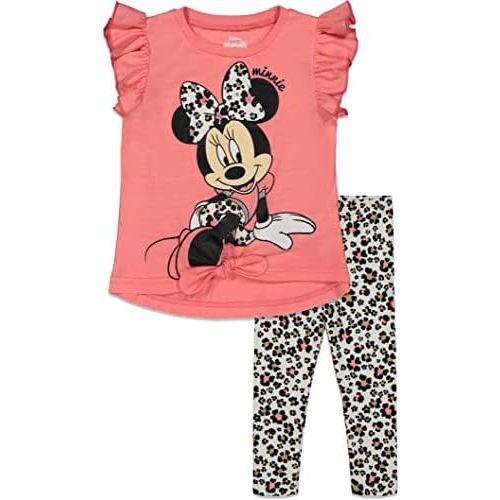 Disney Minnie Mouse T-Shirt and Leggings Outfit Set Infant to Big Kid Sizes (12 Months - 14-16)