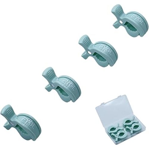 Universal Stroller Clips | 4PCS Multiuse Fasteners for Pram Toys, Sun Shades, and Blankets - Greenish