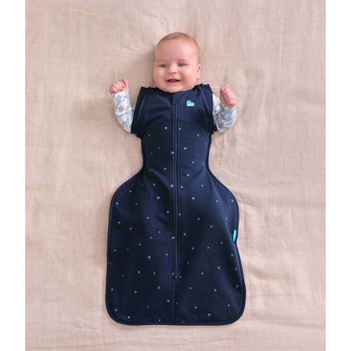 Swaddle Up™ 2-in-1 Transition Bag 1.5 TOG Cotton Fleece Navy Twinkle Embroidery