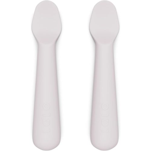 Lalo 2-Piece Baby Spoons Set - Lavender Silicone, Dishwasher Safe, Ages 4 Months+