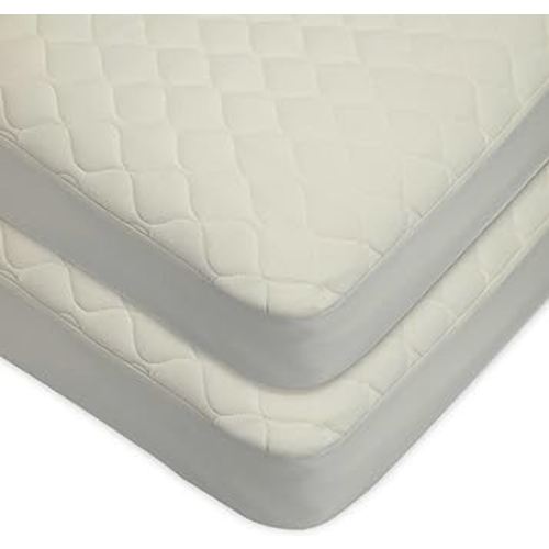 American Baby Company 2 Pack Waterproof Crib and Toddler Mattress Protector, Quilted Fitted Protector Pad Cover Made with Organic Cotton Top Layer, 52“ x 28"