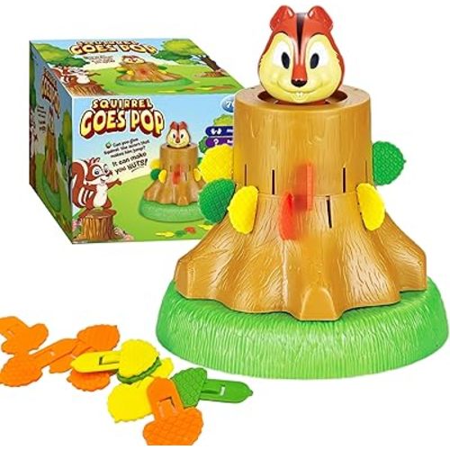 Pop Up Board Game,Pop The Squirrel Family Game for 2-4 Players,Kids Pig Pirate Game