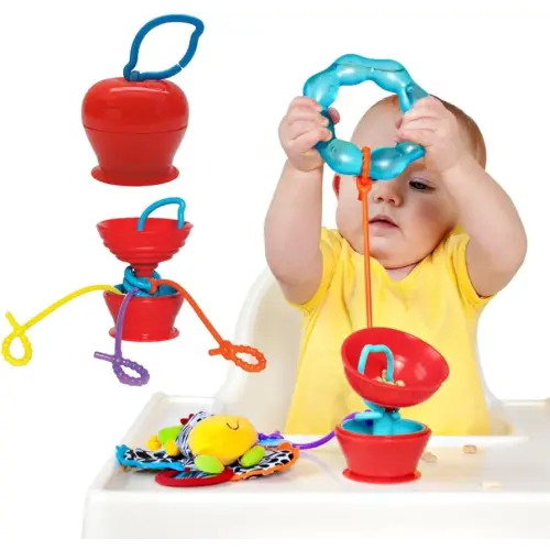 Grapple, The Baby Suction Cup Toy Holder for High Chair, Stroller and Teething Toys for Babies 6-12 Months. One of Your Baby Must Haves!