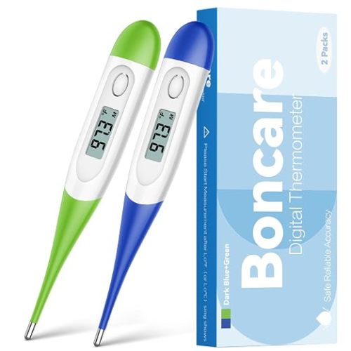 Boncare Rectal Thermometer for Baby 2 Packs (Dark Blue+Green)