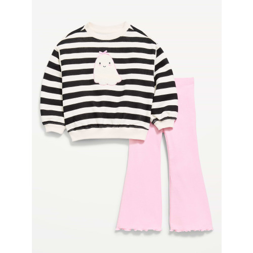 Graphic Sweatshirt and Flared Legging Set for Toddler Girls