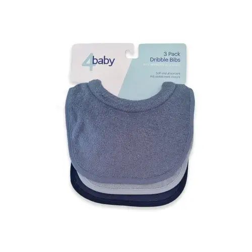 4Baby Bib Newborn Dribble Boy - 3 Packs | Baby Bunting AU