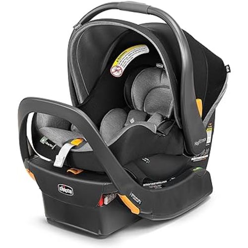 Chicco KeyFit Max ClearTex Infant Car Seat and Base, Rear-Facing Seat for Infants 4-30 lbs., Infant Head and Body Support, Compatible with Chicco Strollers, Baby Travel Gear | Legend/Black