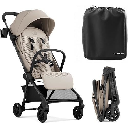 Mompush Nexis Carbon Fiber Lightweight Travel Stroller, Carry-On, Khaki