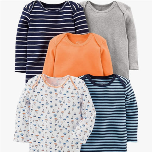 Simple Joys by Carter's Baby-Boys Long-Sleeve Bodysuit Pack of 5Bodysuit