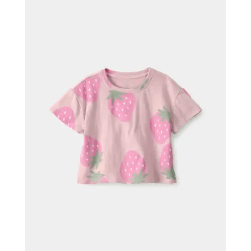 Baby Girl Strawberry Relaxed Top - Pink | Carter's