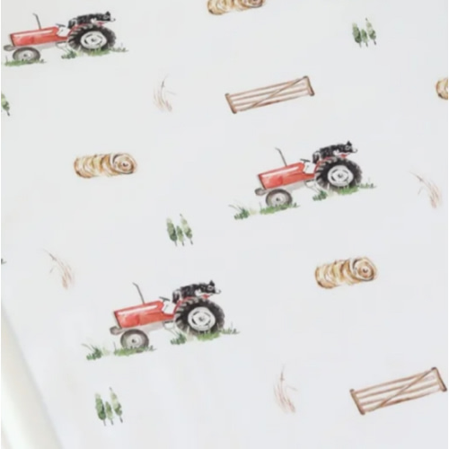 Vintage Tractor cotbed sheet (organic cotton)