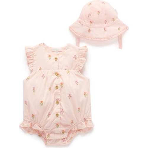 Embroidered Bodysuit & Sunhat, 18-24M