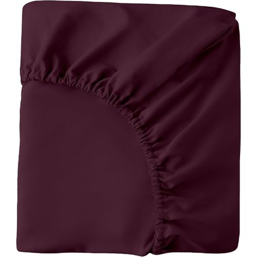 HBHLFZ Crib Sheets for Boys, Girls, 28x52 Inch Fitted Crib Sheet - 8 Inch Deep Pocketed Fixed Sheet - Soft and Comfortable Microfibre - Fits Standard cot and Toddler mattresses, Burgundy