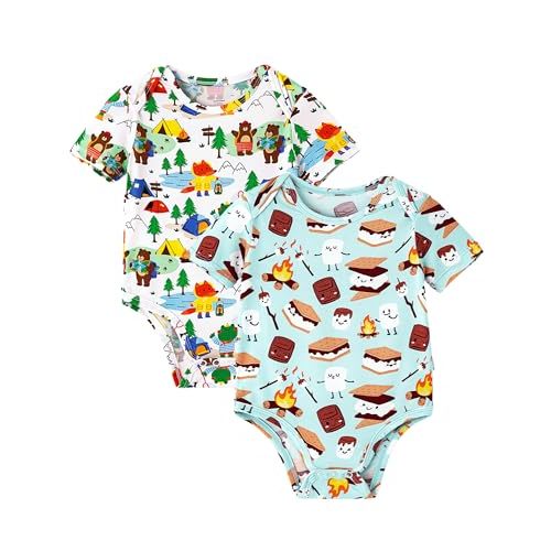 Baby Bodysuit Unisex Toddler Bodysuits Infant Boy Girl Short Sleeve Pajamas Bamboo Viscose Sleepwear NB-24 Months