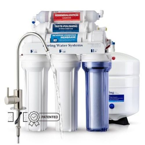 iSpring RCC7AK-BN NSF Certified, 75 GPD, Alkaline 6-Stage Reverse Osmosis System, pH+ Remineralization RO Water Filter System Under Sink