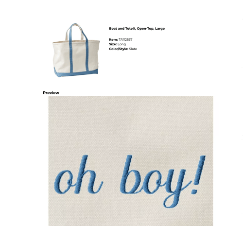 Tote Bag - Large w/ Long Handles