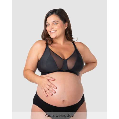 Flawless Full Cup Plunge Nursing Bra - Black