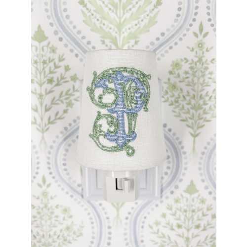 design: SM3 thread: 1815 Custom Embroidered Vine Crest Initial Monogram Night Light: Personalized Nursery, Kitchen, and Bathroom Decor