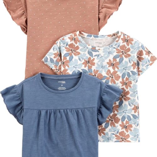 Simple Joys by Carter's Girls' Short-Sleeve Shirts and Tops, Pack of 3