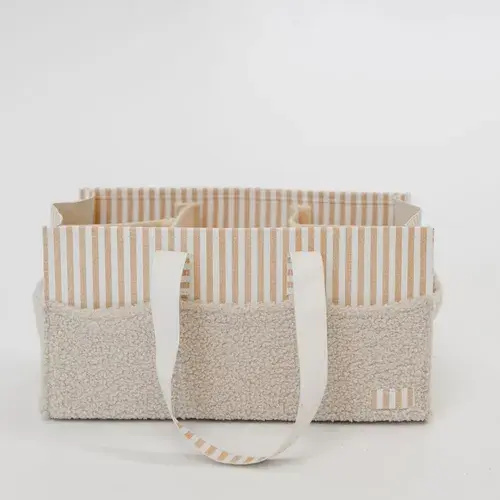 Henlee Nappy Storage Caddy Fawn Stripe | Baby Bunting AU