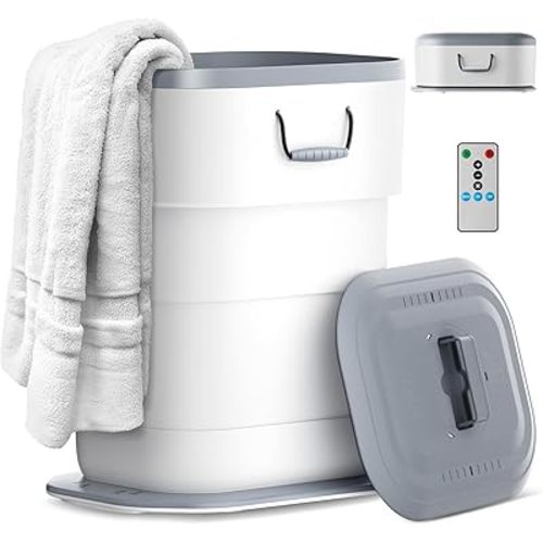 27L Foldable Towel Warmer Bucket, Auto Shut-Off for Overheat, Fits Four 40"x70" Oversize Towels or 2 Robes, Blanket,Fast Heating, One-Piece Space-Saving Design, Best Ideal for Mother's Gift