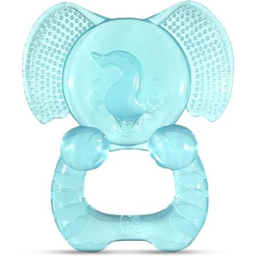 RaZbaby Elfy-Yummy Teether: Teething Relief Toy - Elephant Design, Medical Grade Silicone with Ultra Soft Bristle to Soothe Teething Discomfort Perfect Teething Toy for Babies 3m+