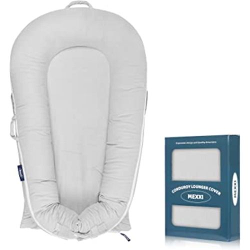 Corduroy Baby Nest Cover for Dockatot Deluxe+ Docks | MEXXI Hypoallergenic Cotton Newbon Lounger Cover (Cover Only) (Grey)