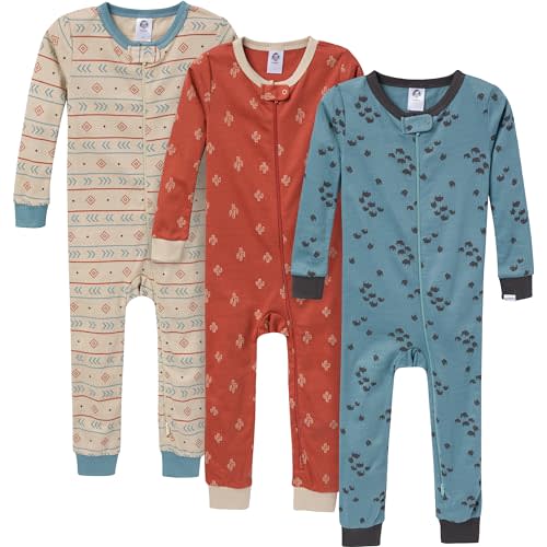 Gerber baby-girls 3-pack Snug Fit Footless One-piece Cotton Pajamas