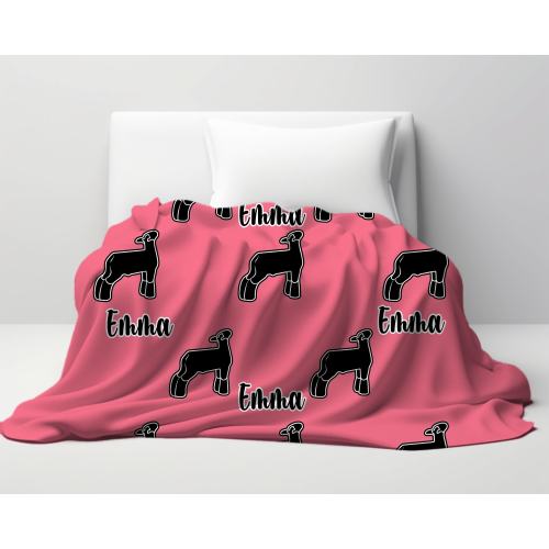 Custom Name Stock Show Girl Plush Blanket Gift Show Lamb Soft Throw Christmas Gift for Sheep Show Girl Country Farm Girl Birthday Gift