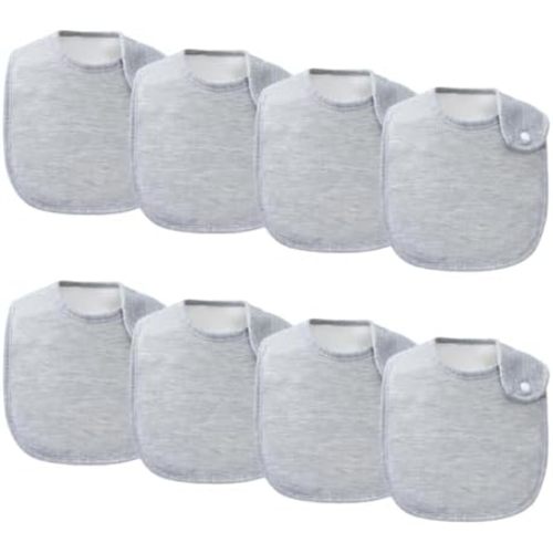 8 Pack Baby Bibs Unisex Adjustable with Snaps Ultra Soft Absorbent Drooling Teething for Boys and Girls