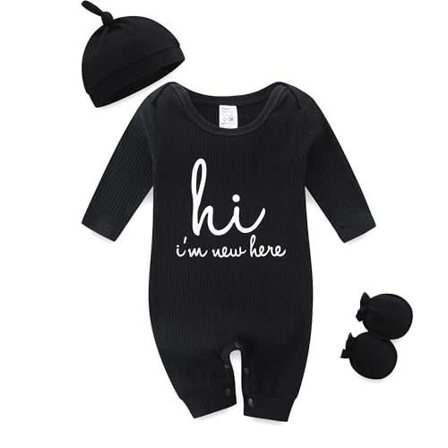 Newborn Baby Girl Clothes Boy Onesies Ribbed Romper Coming Home Outfits Letter Print 0~3Months Bodysuit