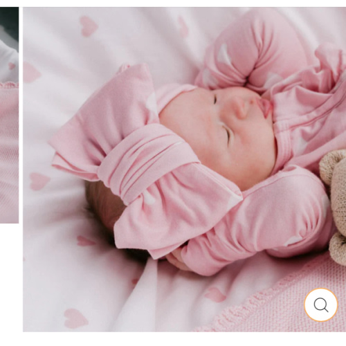 Oversized Topknot | White Hearts