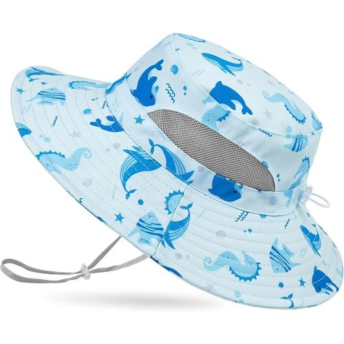 Kids Sun Hat for Girls Mesh Bucket Hat Toddler UV Protection Beach Hat Kids Foldable Fishing Hat for Girls 2-8 Years