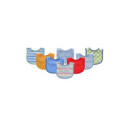 Luvable Friends Baby Boy Cotton Terry Bibs 8pk, Blue, One Size