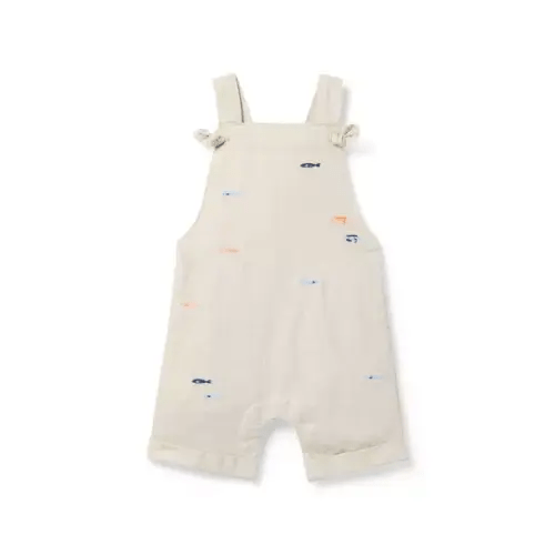Baby Oat Baby Embroidered Fish Linen-Cotton Overall by Janie and Jack