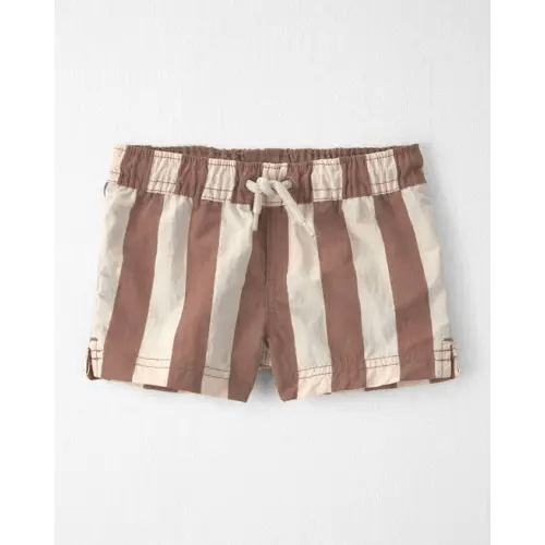 Baby Boy Recycled Swim Trunks in Brown Stripes - Little Planet | Carter's